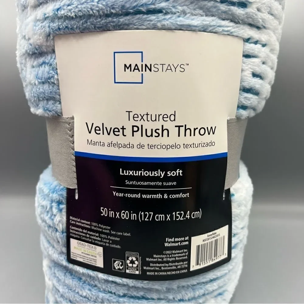 Mainstays Textured Velvet Plush Throw 50x60